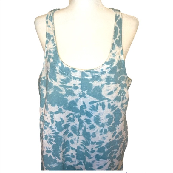 COLSIE Fleece Tie Dye Turquoise & White Pull On Lounge Jumpsuit. Size S - Picture 4 of 11